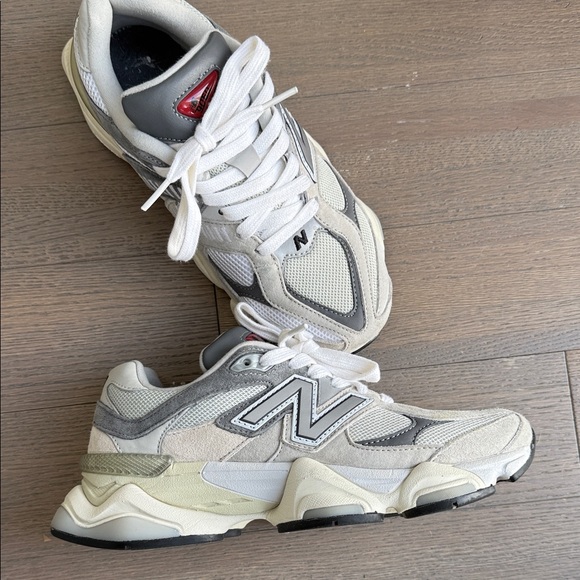 New Balance 9060 Grey & White Mesh Suede Runner with Logo Accent | Size EU 37 - Picture 8 of 15